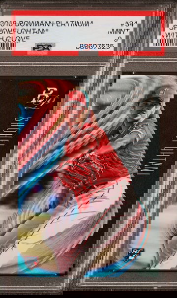 2018 Bowman Platinum Shohei Ohtani #34 with glove RC PSA 9 Mint