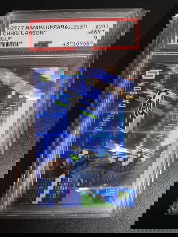 2017 panini unparalleled #297 Chris Carson RC 3/15 PSA 9