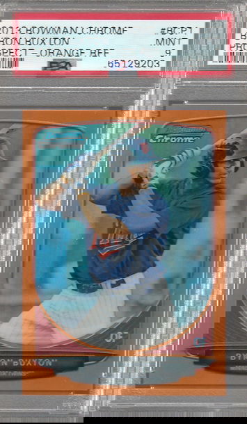 Byron Buxton 2013 Bowman Chrome orange refractor #d 02/25 PSA 9