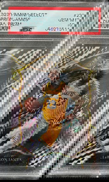 2020 Panini Select Zebra Prizm #23 LeBron James PSA 10 GEM MINT