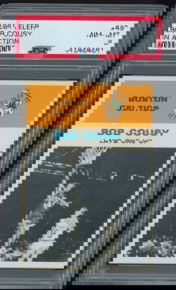 1961 Fleer Bob Cousy In Action PSA 8 NM-MT