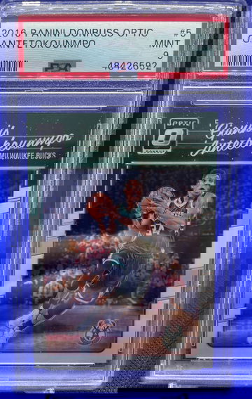 GIANNIS ANTETOKOUNMPO 2016-17 PANINI DONRUSS OPTIC #5 MINT PSA 9 BUCKS 1ST OPTIC