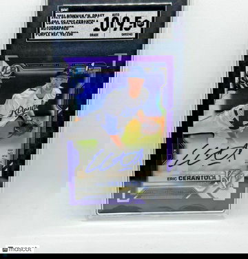 Eric Cerantola 2021 Bowman Chrome Draft Purple Refractor Auto/250 Royals SGC 9.5