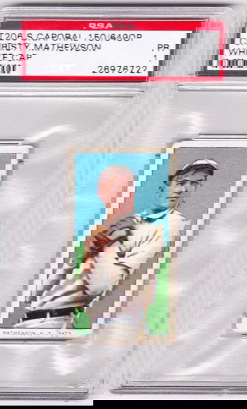 t206 christy mathewson psa 1 rare white cap sweet caporal 150/649