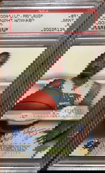 2004 Upper Deck Pro Sigs Dwight Howard Gold Parallel /100 Rookie PSA 9 Mint