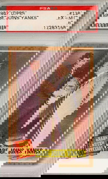 1962 TOPPS BABE JOINS YANKS #136 PSA 6 EX-MT