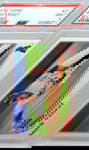 2013 TOPPS #27 MIKE TROUT SLIDING PSA 9