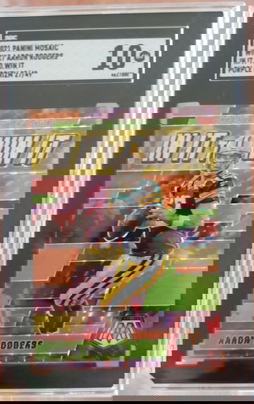 Aaron Rodgers 2021 Mosaic In It To Win It Purple Prizm /49 SGC 10 💎