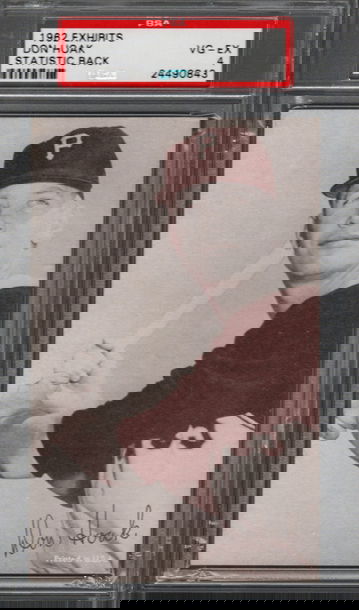 1962 Exhibits Don Hoak Stat Back PSA 4 VG-EX