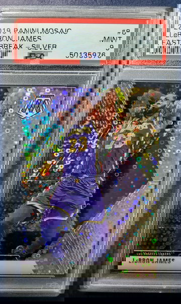2019 lebron James mosaic fast break silver prizm psa 9 mint
