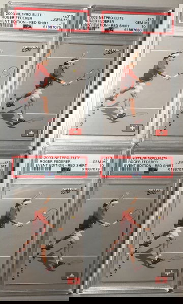 2003 Netpro Elite ROGER FEDERER RC SP Rookie #E3 PSA 10 LOT OF 4 Pop 188