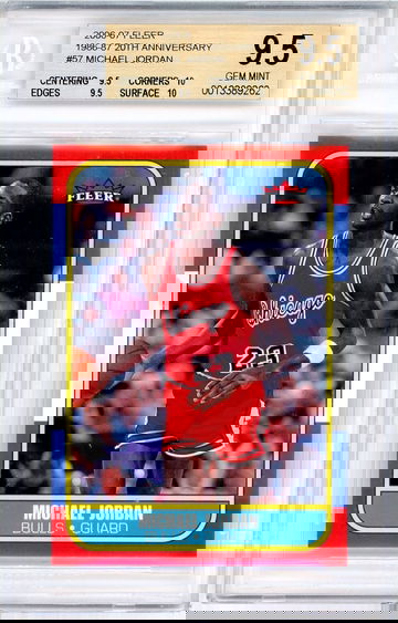 Michael Jordan 2006 Fleer 20th Anniversary 1986 BGS 9.5 True Gem++