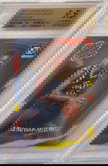2017-18 Donruss Optic Donovan Mitchell Red/Yellow — BGS GEM MINT 9.5