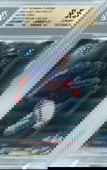 Ronald Acuna Jr. 2017 Bowman #BCP-127 Chrome Prospects - Mega Box Mojo Refractor BGS 9.5
