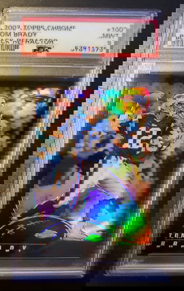 2002 Topps Chrome Tom Brady Black Refractor PSA 9