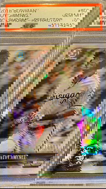 2018 Bowman Chrome Eloy Jimanez Prospect Chrome Refractor 28/499 PSA 10