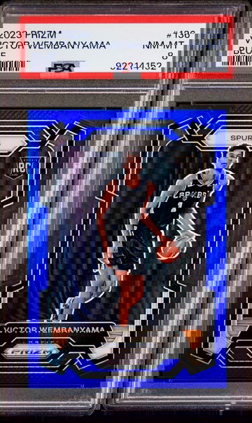 2023 Victor Wembanyama Panini Prizm True Blue Rookie 199/199 PSA 8 #136 Wemby RC SP