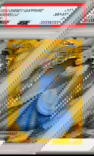 2024 TOPPS CHROME DISNEY SAPPHIRE EDITION CINDERELLA #17 GOLD PSA 8 NM-MT