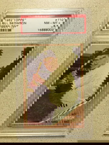 1962 Topps #110 Bill Skowron PSA 8 . 5 NM-MT+ GREEN TINT YANKEES 9