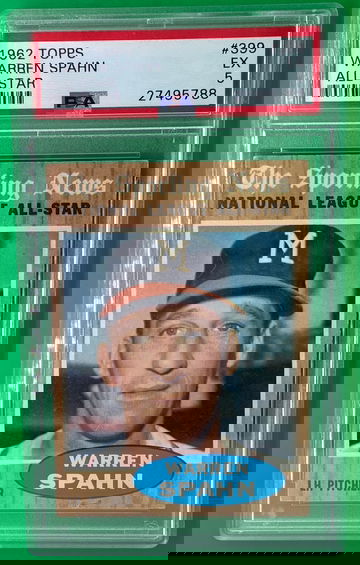 1962 Topps warren Spahn psa 5