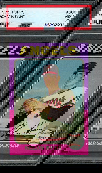 1975 TOPPS #500 NOLAN RYAN PSA NM 7