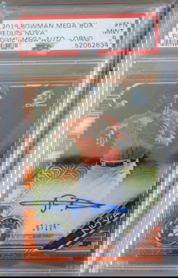 Freudis Nova Orange Auto #/25 2019 Bowman Chrome Mega Box PSA 9