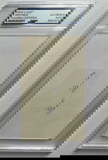 Ford Frick Signed Index Card PSA/DNA Authentic Auto - Baseball Hall of Fame HOF - MLB Commissioner NL President Slab