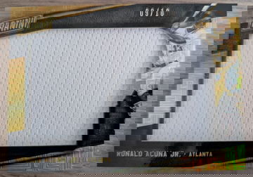 2018 Panini National VIP Ronald Acuna Jr. Jumbo Relics Jersey Gold /10 RC Rookie