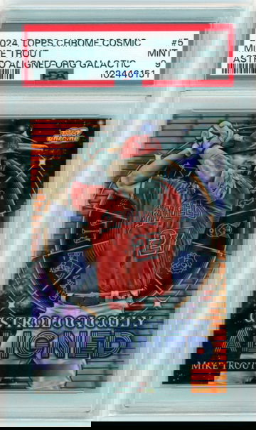 2024 Topps Chrome Cosmic #5 Mike Trout Astro Aligned-Orange Galactic PSA 9 MINT!