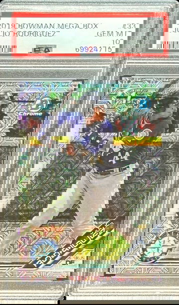 2019 Bowman Chrome Mega Box JULIO RODRIGUEZ Mojo Refractor #33 1st Bowman PSA 10