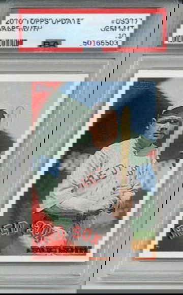 2010 TOPPS UPDATE #US317 BABE RUTH BASEBALL CARD BOSTON RED SOX PSA 10