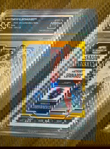 2023 Contenders Optic Anthony Edwards Gold /10 Arena Club 8.5 Timberwolves #70
