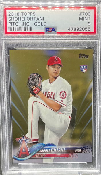 2018 Topps Shohei Ohtani Gold Pitching PSA 9