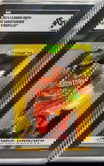 2013-14 Panini Prizm • James Harden • Gold Prizm 04/10 • SGC 9