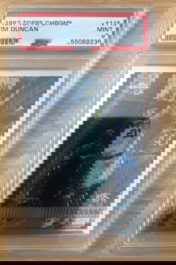 1997 Tim Duncan Topps Chrome Rookie RC PSA 9