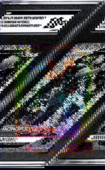 2024-25 Panini Prizm Monopoly #13 Donovan Mitchell Gold Millionaire Shimmer Prizm /500 SGC 10