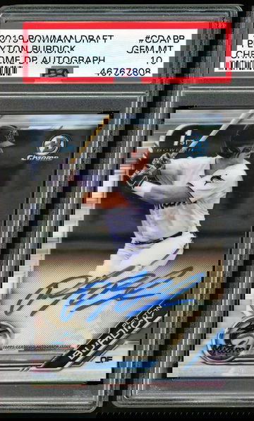 2019 Bowman Chrome PEYTON BURDICK Auto RC PSA 10 Autograph Miami Marlins Rookie