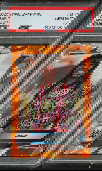 2025 Topps Chrome Sapphire Edition WWE Orange Naomi #194 /50 PSA 10