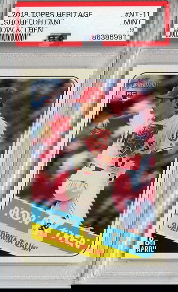 2018 Topps Heritage Now and Then #NT11 Shohei Ohtani PSA 9