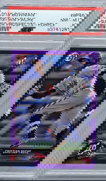 2018 Bowman Prospects  #BP 46 Cristian Pache PSA 8