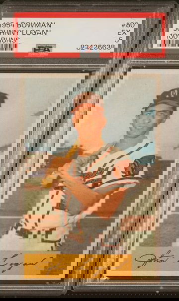 1954 Bowman Johnny Logan (100 Runs) #80 PSA 5 [BL-3.10]