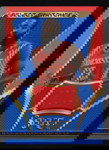 James Harden 2013-14 Select Prime Swatches Blue Prizm 38/49 Houston Rockets