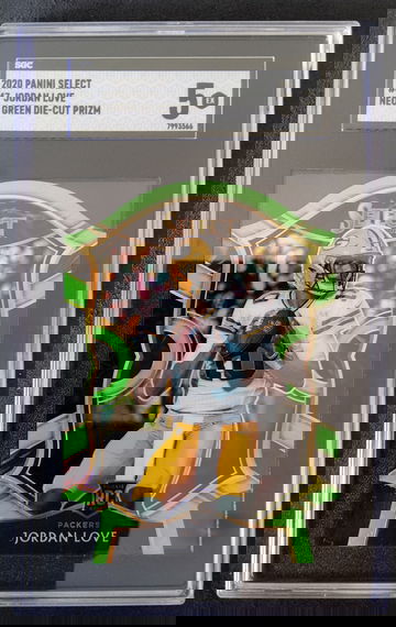2020 Panini Select #47 Jordan Love Neon Green Die Cut Prizm