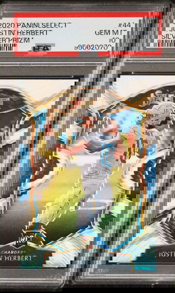2020 Panini Select #44 Justin Herbert Silver Prizm PSA 10 RC