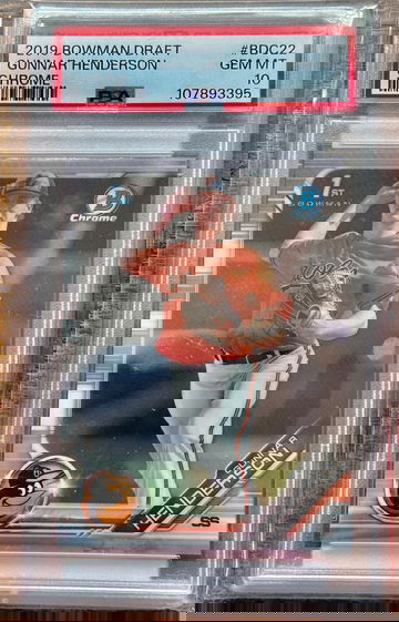 2019 Bowman Draft Gunnar Henderson Chrome PSA 10