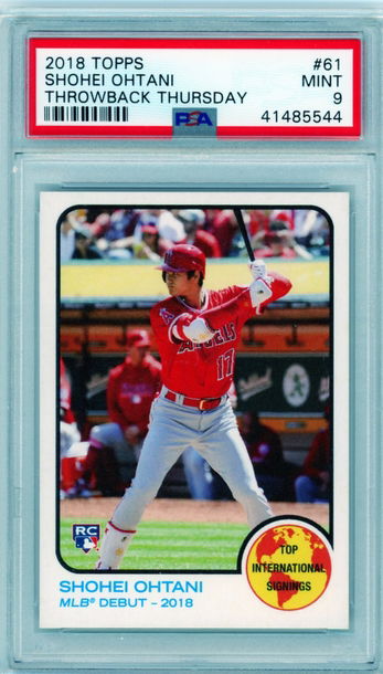2018 Topps Throwback Thursday #61 Shohei Ohtani PSA 9 MINT!