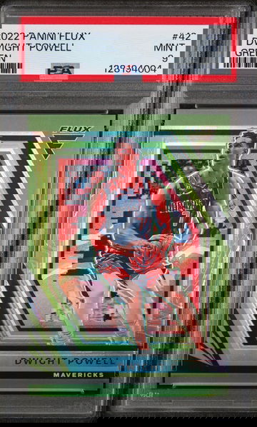2022 Panini Flux Green Dwight Powell #42 /5 PSA 9