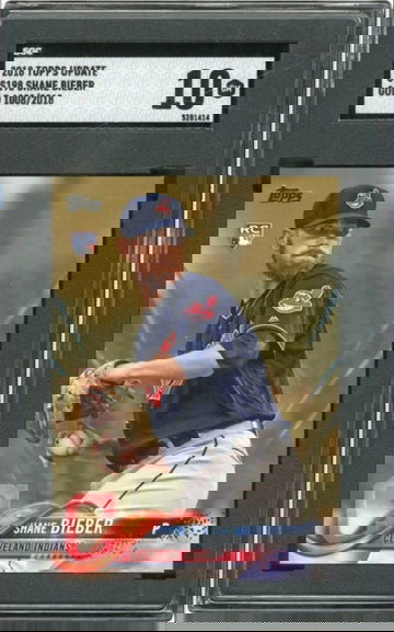 Shane Bieber 2018 Topps Update Gold Cleveland RC #US198 SGC 10