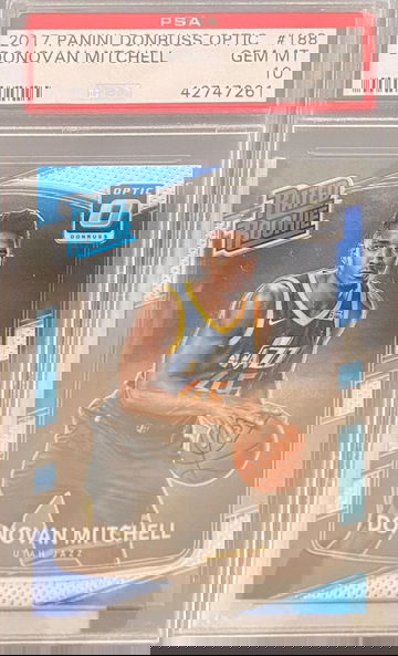 Donovan Mitchell 2017-18 Donruss Optic RC PSA 10