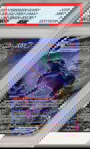 2021 POKEMON SWSH CHILLING REIGN FA SR CALYREX VMAX #205 SECRET PSA 9